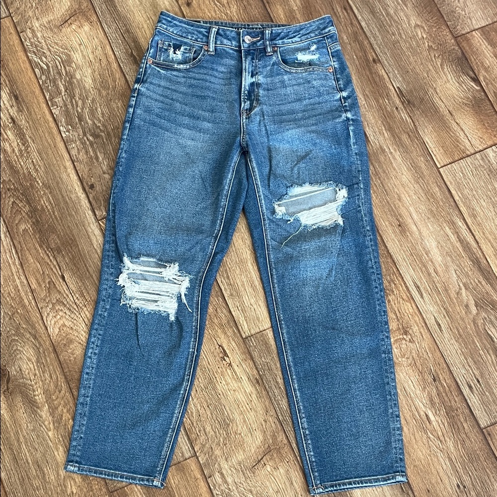 American Eagle Stretch Distressed Blue Jeans Woman Size 6